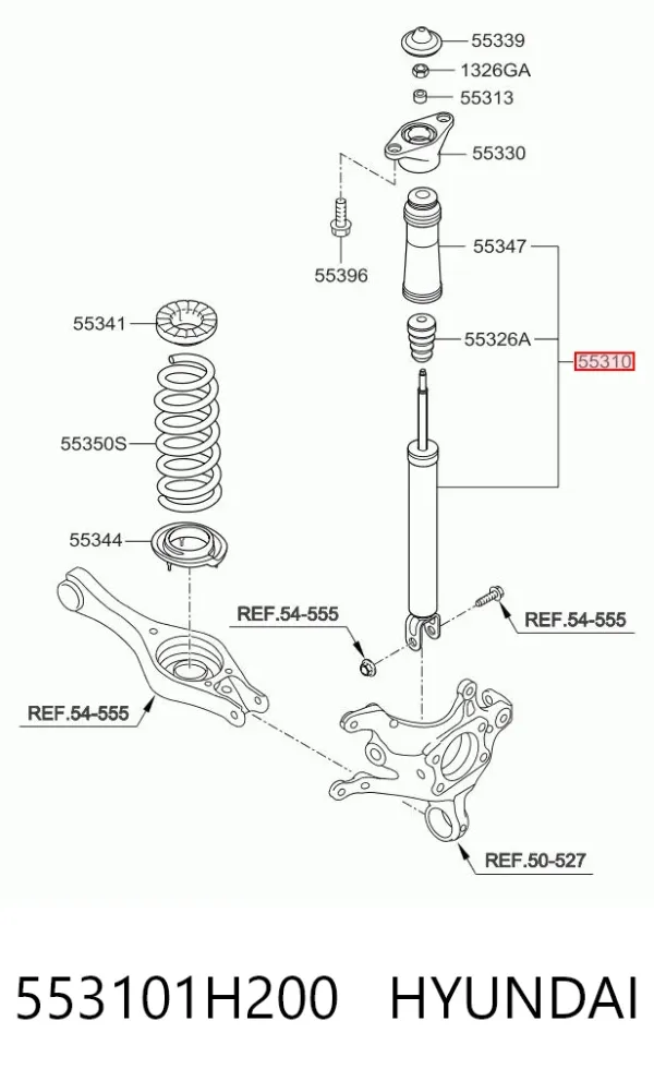 Amortyzator tylny 553101H200 Hyundai/Kia