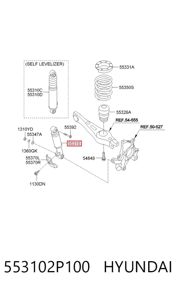 Amortyzator tylny 553102P100 Hyundai/Kia