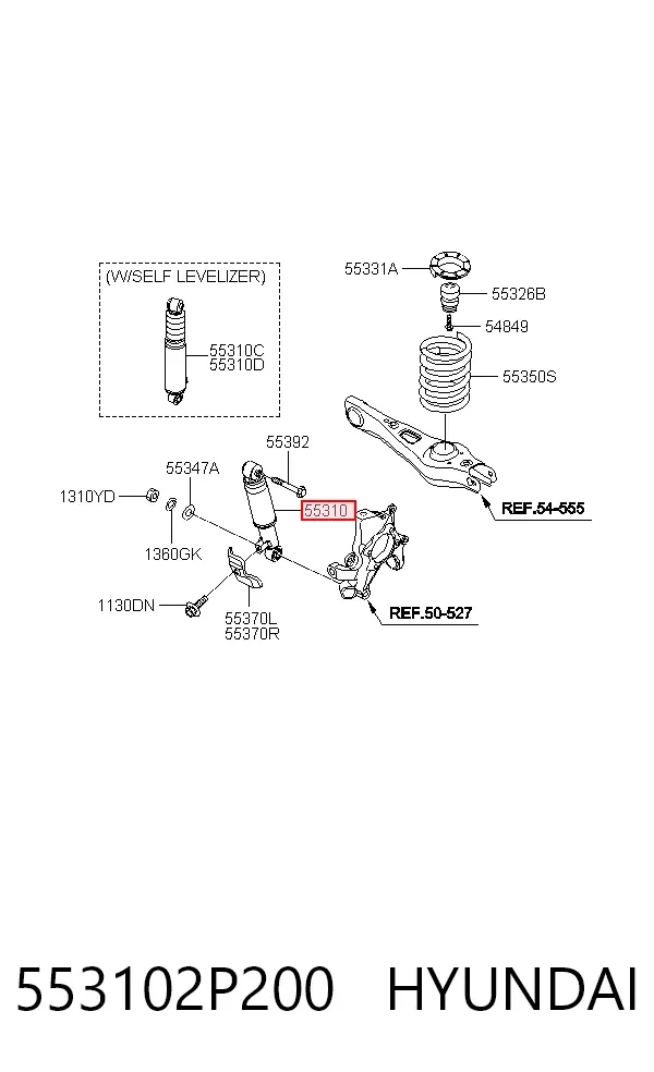 Amortyzator tylny 553102P200 Hyundai/Kia