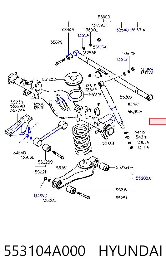 Amortyzator tylny 553104A000 Hyundai/Kia