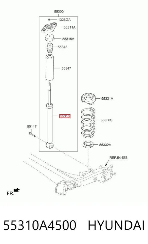 Amortyzator tylny 55310A4500 Hyundai/Kia