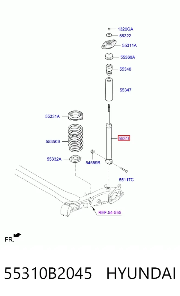 Amortyzator tylny 55310B2045 Hyundai/Kia