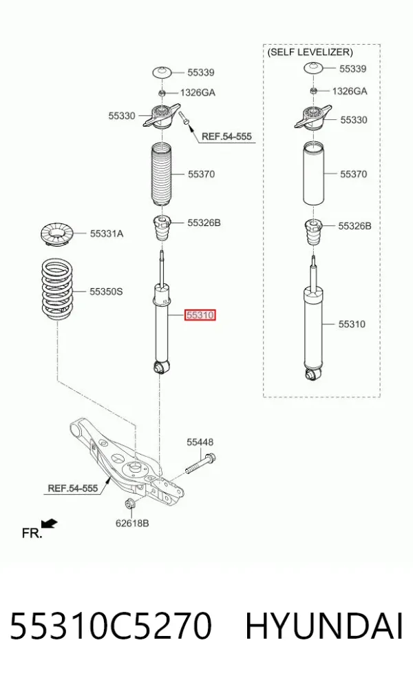 Amortyzator tylny 55310C5270 Hyundai/Kia