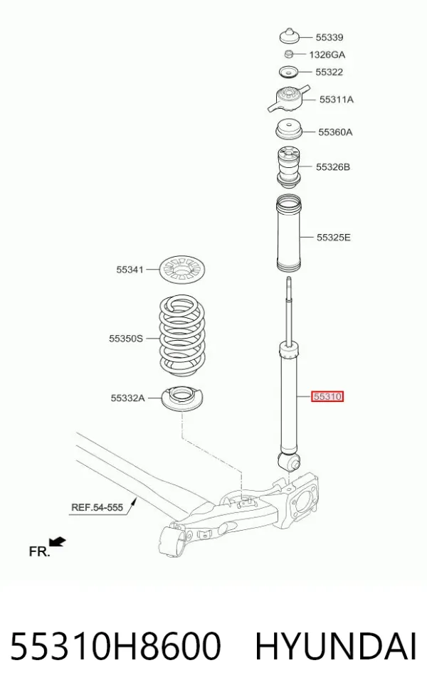 Amortyzator tylny 55310H8600 Hyundai/Kia
