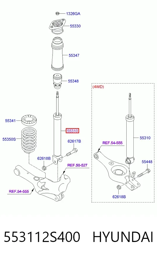 Amortyzator tylny 553112S400 Hyundai/Kia