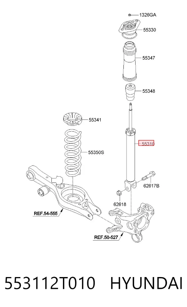 Amortyzator tylny 553112T010 Hyundai/Kia