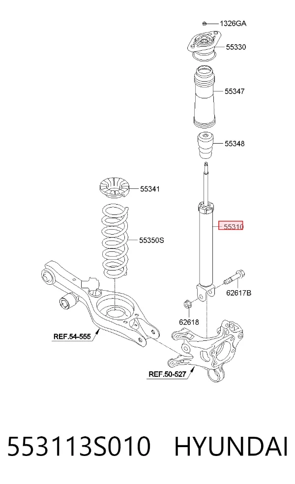 Amortyzator tylny 553113S010 Hyundai/Kia