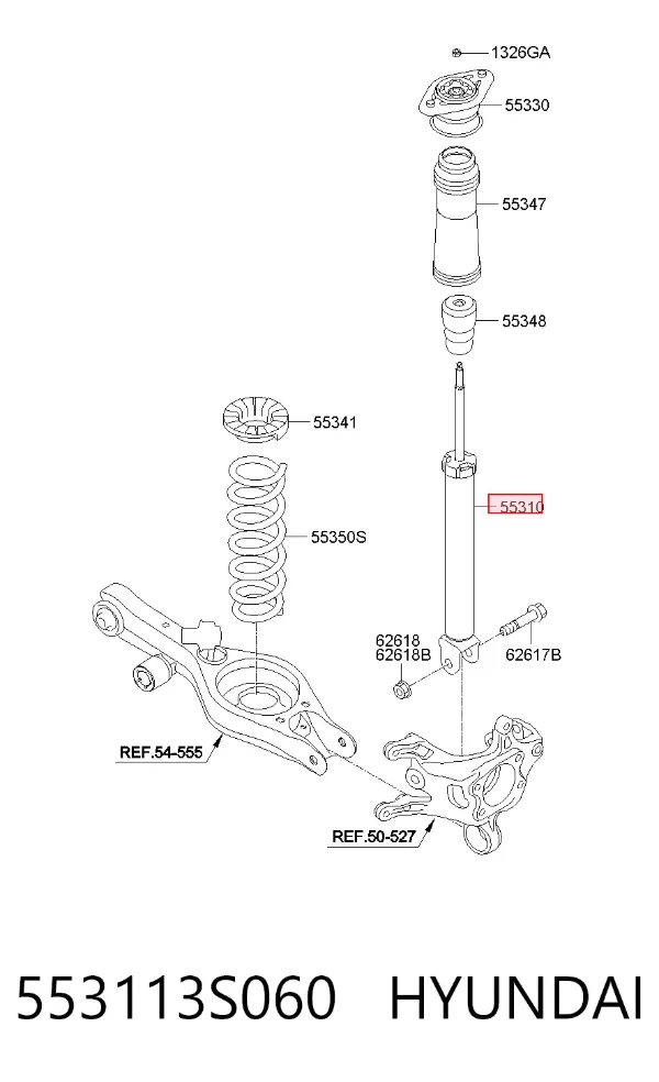 Amortyzator tylny 553113S060 Hyundai/Kia