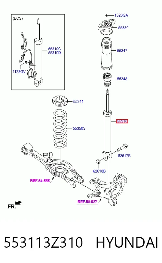 Amortyzator tylny 553113Z310 Hyundai/Kia