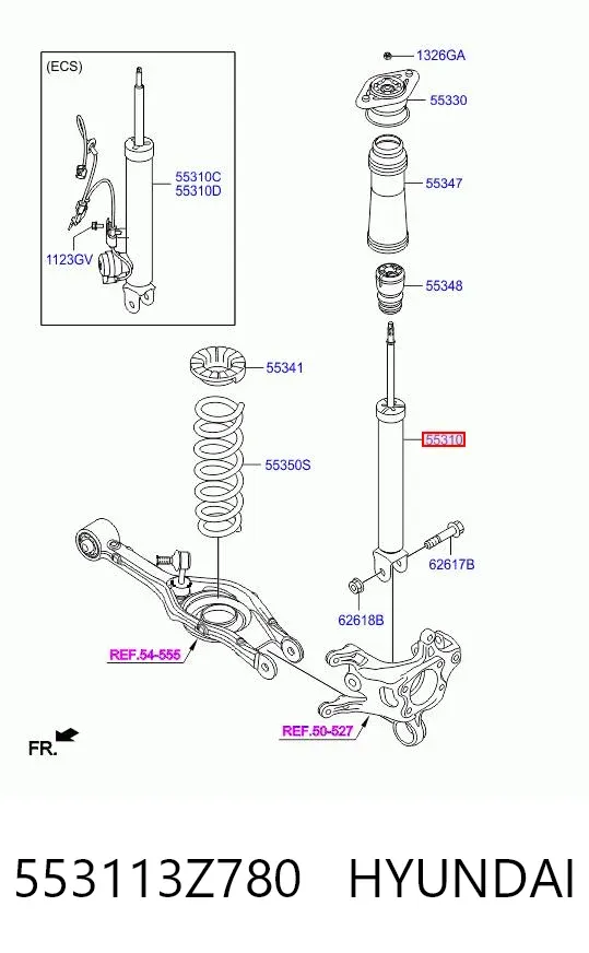 Amortyzator tylny 553113Z780 Hyundai/Kia