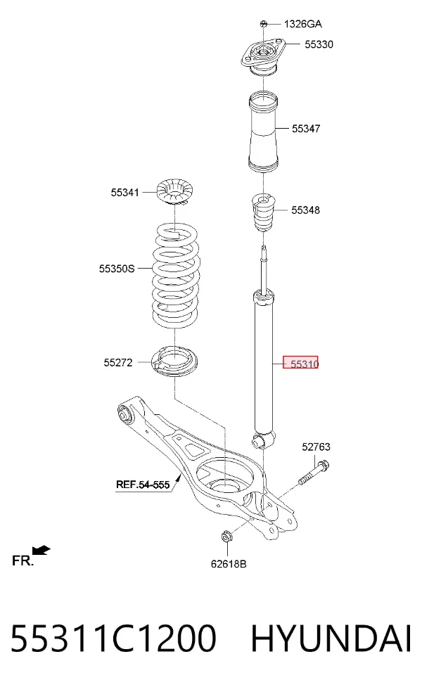 Amortyzator tylny 55311C1200 Hyundai/Kia