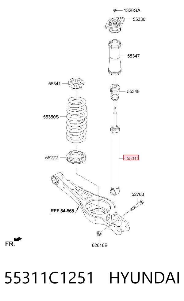 Amortyzator tylny 55311C1251 Hyundai/Kia