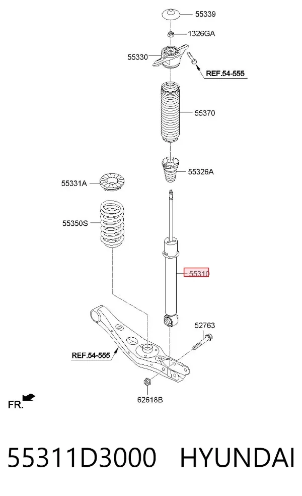 Amortyzator tylny 55311D3000 Hyundai/Kia