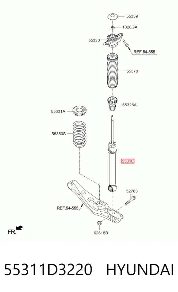 Amortyzator tylny 55311D3220 Hyundai/Kia