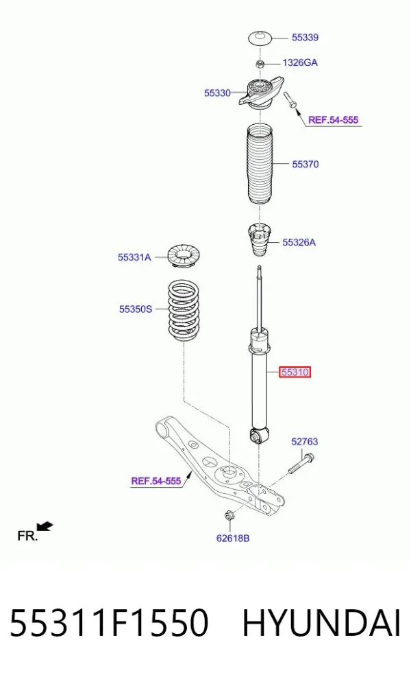 Amortyzator tylny 55311F1550 Hyundai/Kia