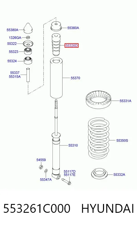 Odbój amortyzatora tylnego 553261C000 Hyundai/Kia