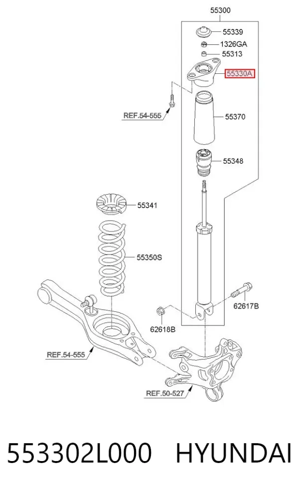 Poduszka amortyzatora tylnego 553302L000 Hyundai/Kia