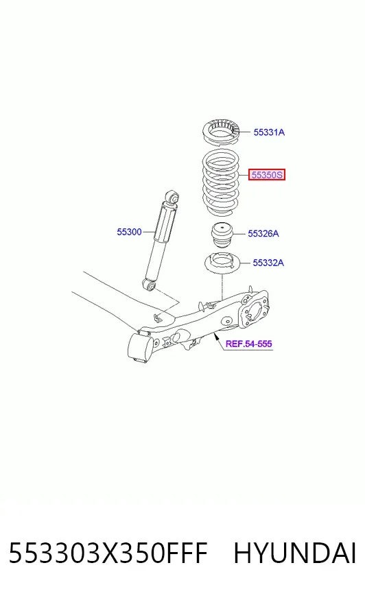 Sprężyna tylna 553303X350FFF Hyundai/Kia