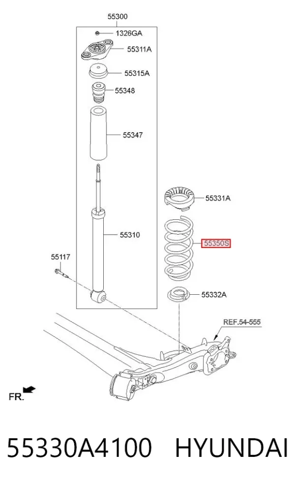 Sprężyna tylna 55330A4100 Hyundai/Kia