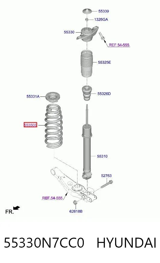 Sprężyna tylna 55330N7CC0 Hyundai/Kia