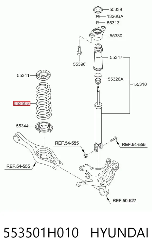 Sprężyna tylna 553501H010 Hyundai/Kia