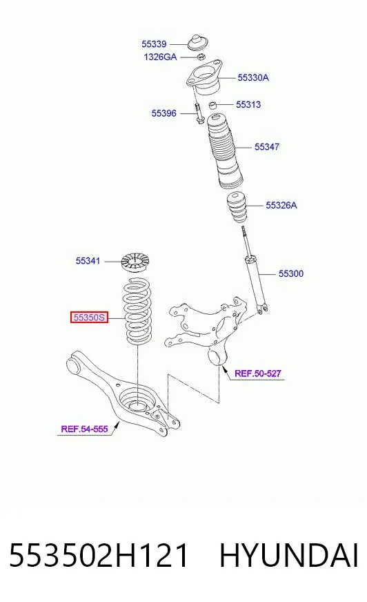 Sprężyna tylna 553502H121 Hyundai/Kia
