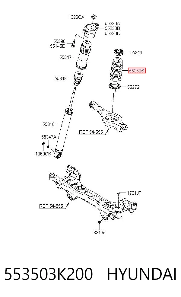 Sprężyna tylna 553503K200 Hyundai/Kia