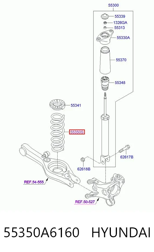 Sprężyna tylna 55350A6160 Hyundai/Kia