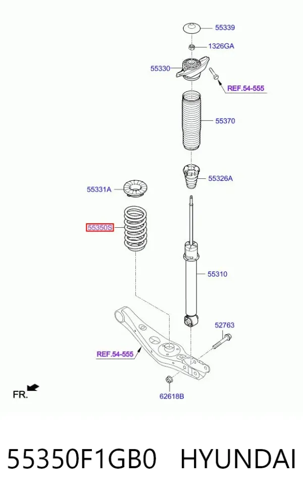 Sprężyna tylna 55350F1GB0 Hyundai/Kia
