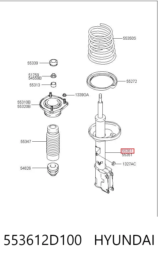 Amortyzator tylny prawy 553612D100 Hyundai/Kia