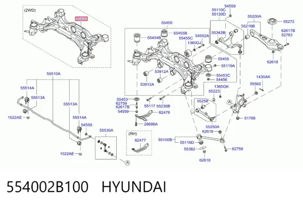 Korpus osi tylnej Hyundai Santa Fe II