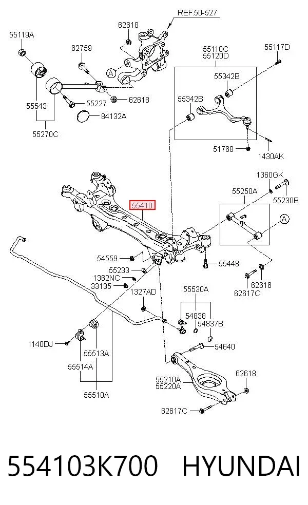 Korpus osi tylnej 554103K700 Hyundai/Kia