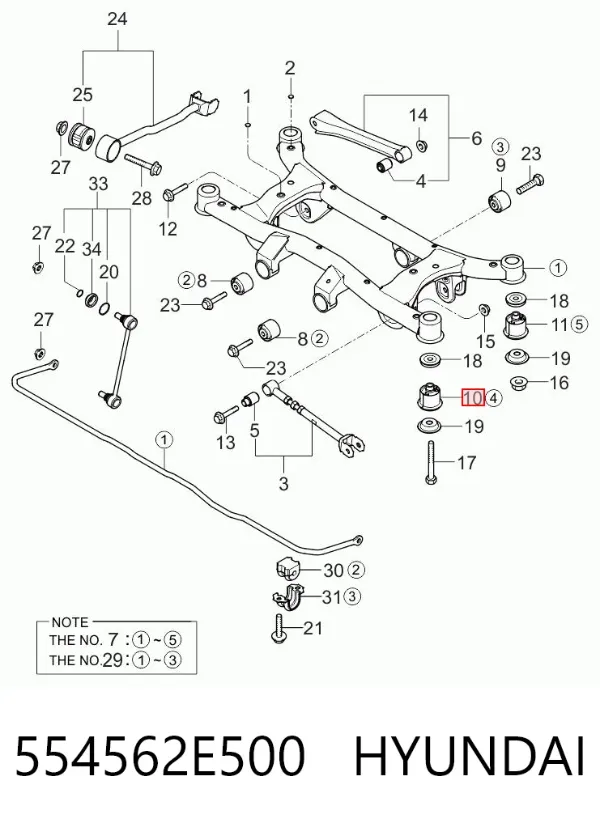 Silentblock tylnej belki 554562E500 Hyundai/Kia