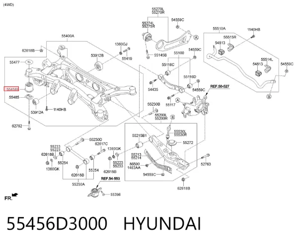 Silentblock tylnej belki 55456D3000 Hyundai/Kia