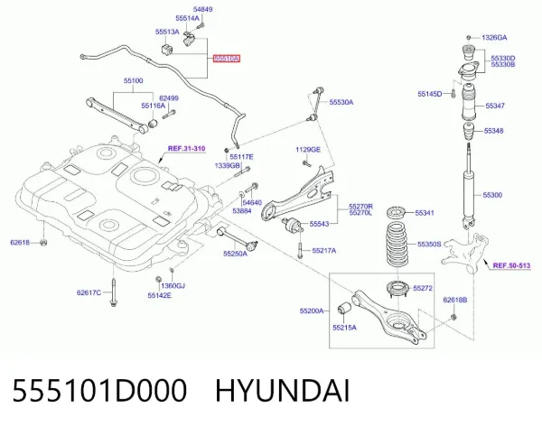 Stabilizator tylny KIA Carens II