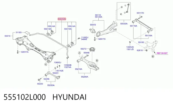 Stabilizator tylny 555102L000 Hyundai/Kia