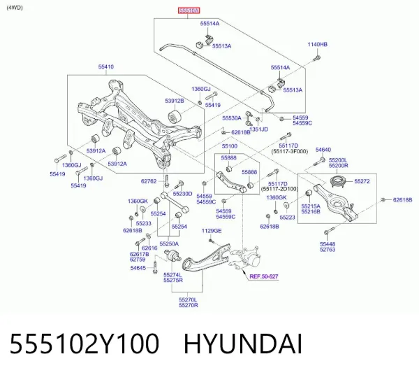 Stabilizator tylny 555102Y100 Hyundai/Kia