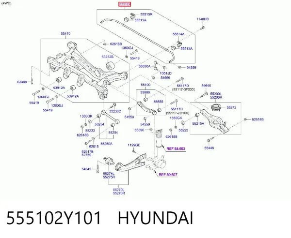 Stabilizator tylny 555102Y101 Hyundai/Kia