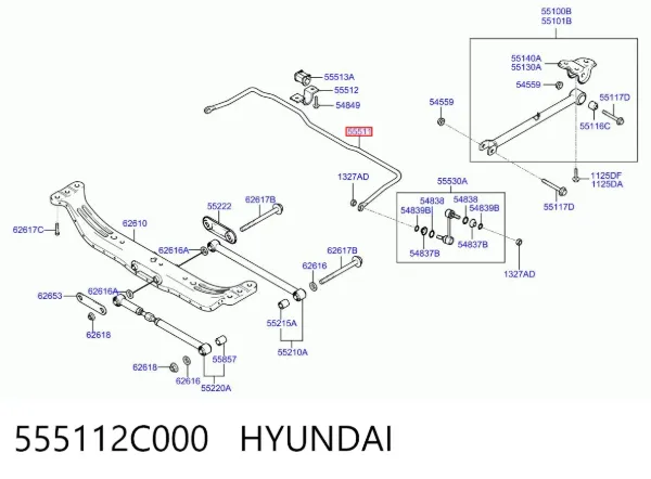 Stabilizator tylny Hyundai Coupe II