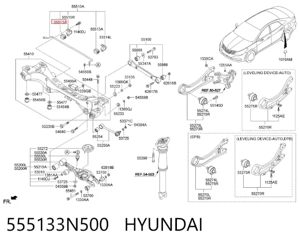 Tuleja stabilizatora tylnego 555133N500 Hyundai/Kia