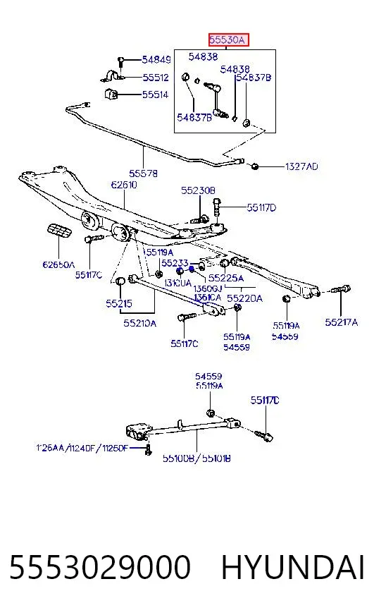 Łącznik stabilizatora tylnego 5553029000 Hyundai/Kia