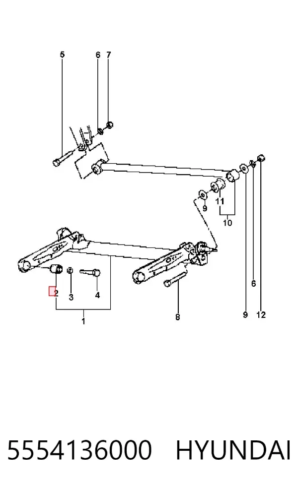 Silentblock tylnej belki 5554136000 Hyundai/Kia