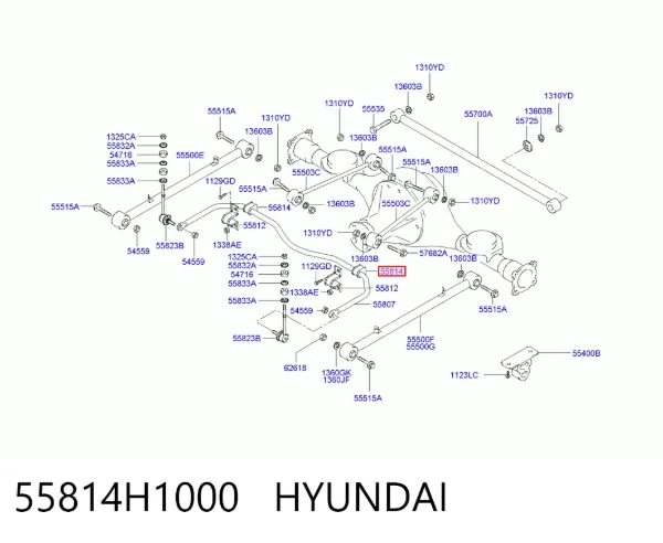 Tuleja stabilizatora tylnego 55814H1000 Hyundai/Kia