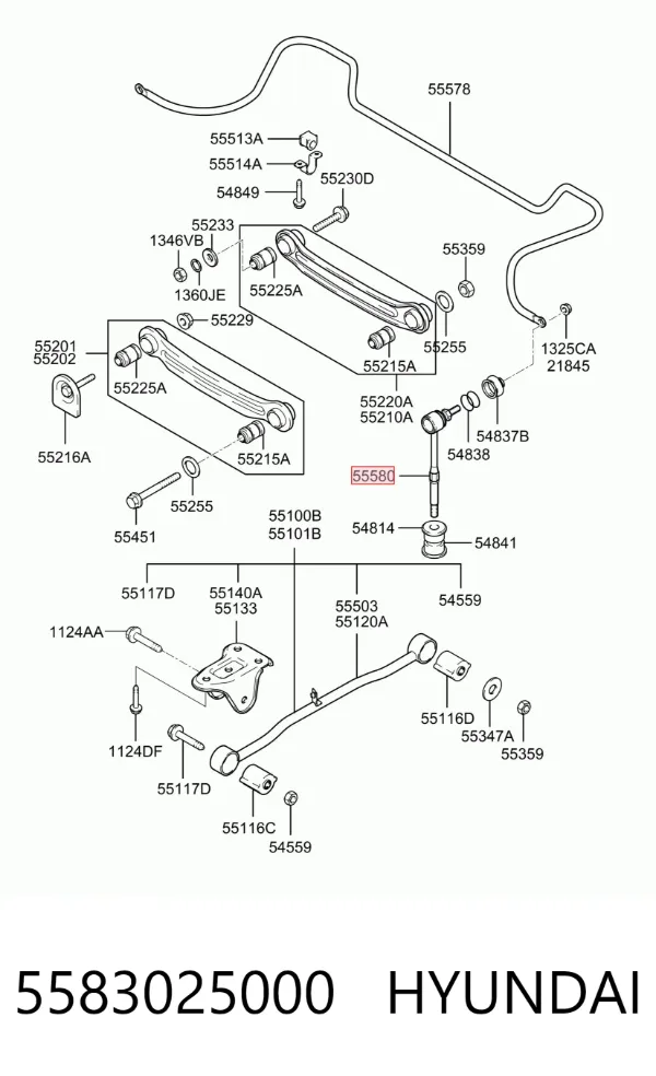 Łącznik stabilizatora tylnego 5583025000 Hyundai/Kia