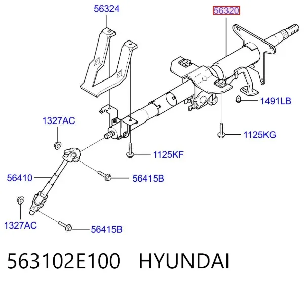 Kolumna (wał) kierownicza (kierownicy) 563102E100 Hyundai/Kia
