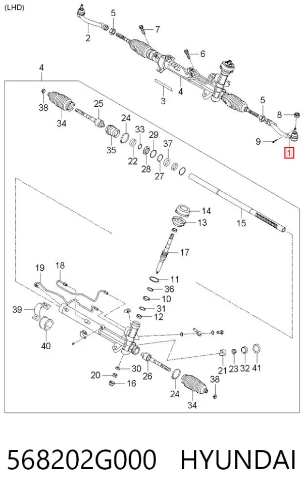 Końcówka drążka kierowniczego zewnętrzna 568202G000 Hyundai/Kia