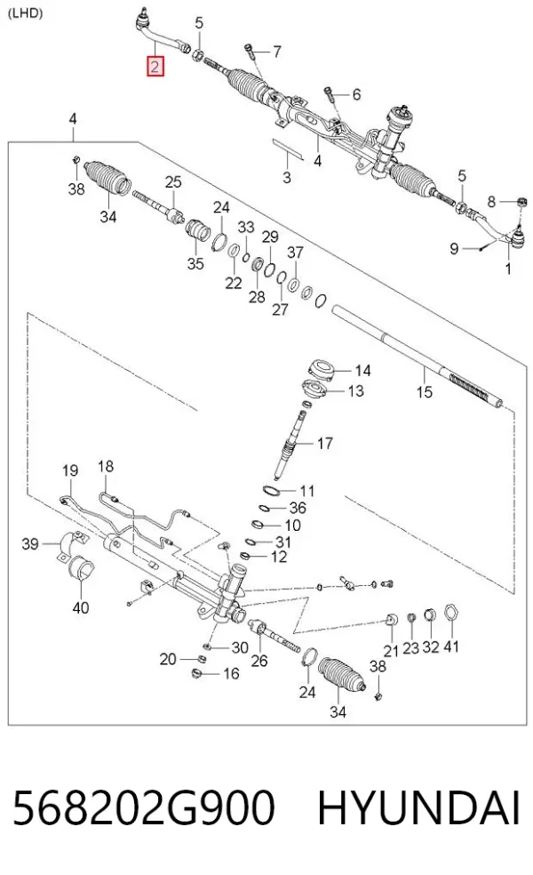 Końcówka drążka kierowniczego zewnętrzna 568202G900 Hyundai/Kia
