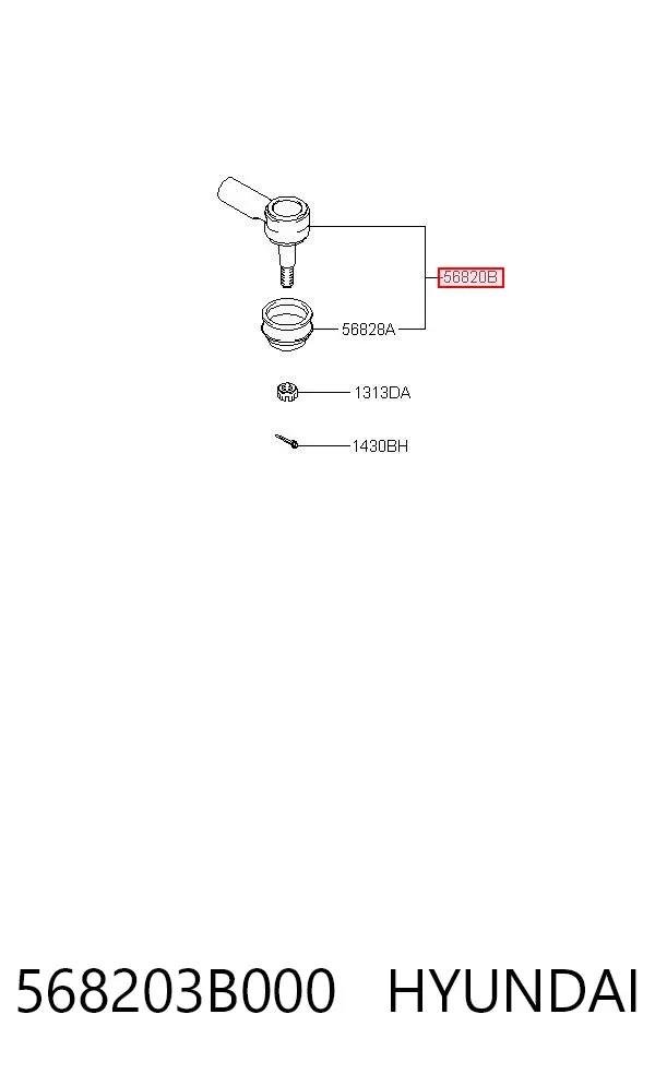 Końcówka drążka kierowniczego zewnętrzna 568203B000 Hyundai/Kia