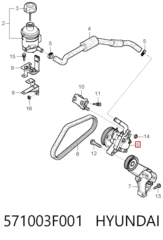 Pompa wspomagania hydraulicznego kierownicy KIA Opirus GH