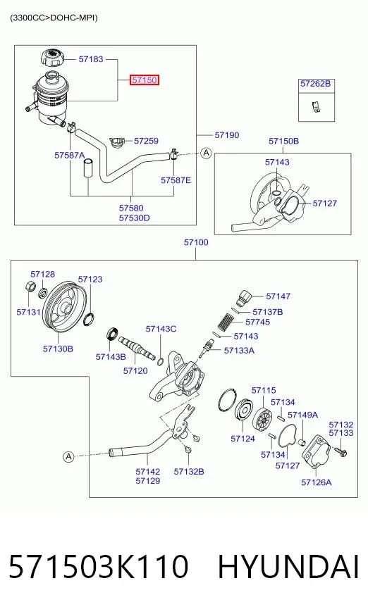 Zbiornik płynu wspomagania 571503K110 Hyundai/Kia